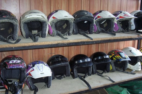 Safety Helmets for Rally Karting and Landrover Off Road Trialing at Mid Wales Off Road